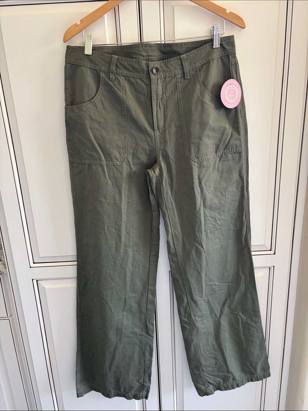 Life Is Good Artisan Pants Cotton Outdoors Hiking Olive Green Womens‎ Size 12